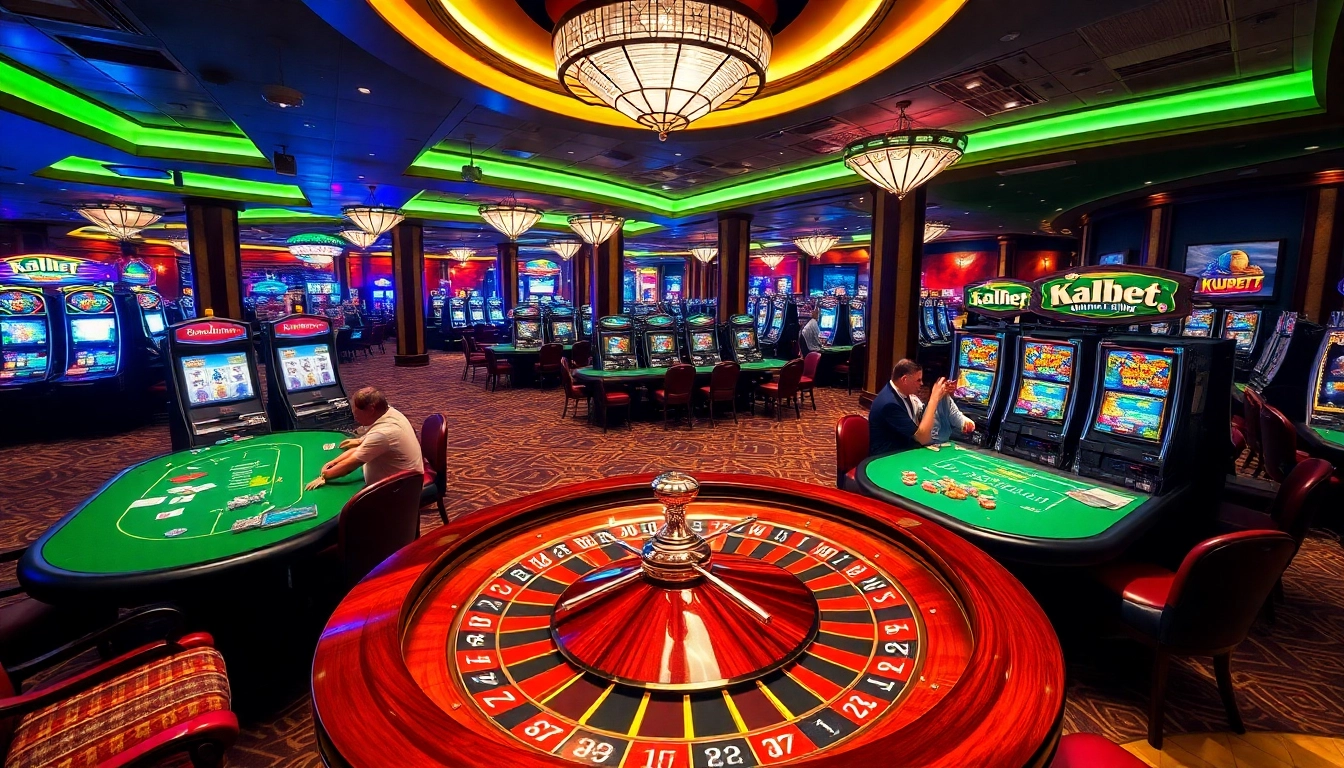 Experience excitement at KUBET77 with professional gambling tables and vibrant slot machines.