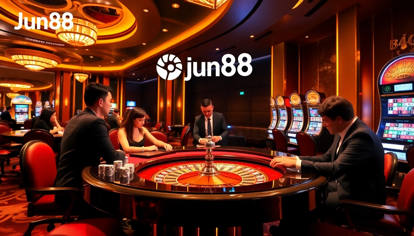 Experience the excitement of Jun88 casino with luxurious gaming elements.