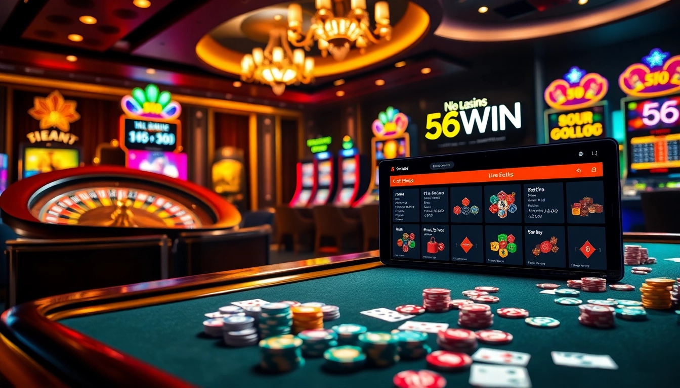 Experience the thrill of winning at 56WIN with vibrant casino games and poker action.