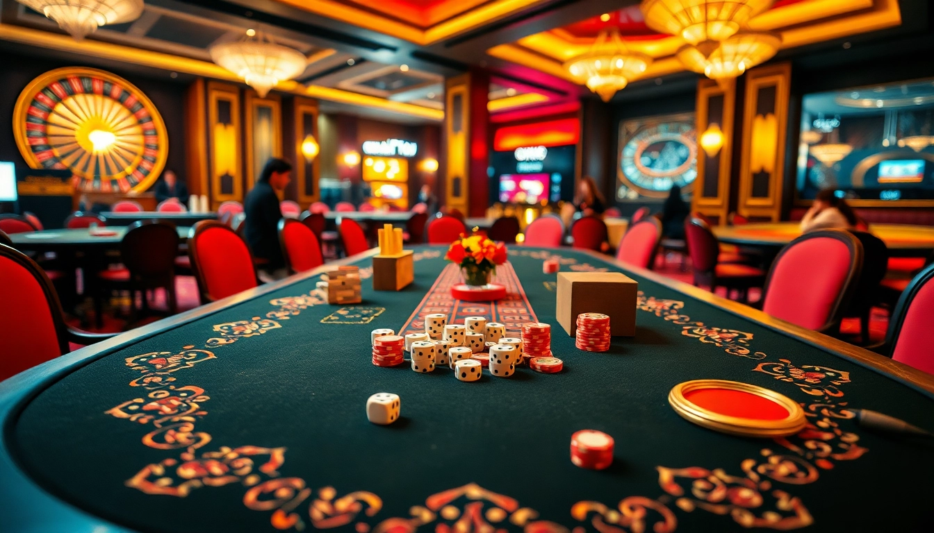 Exciting scene of Tài Xỉu MD5 gameplay in a vibrant casino atmosphere.