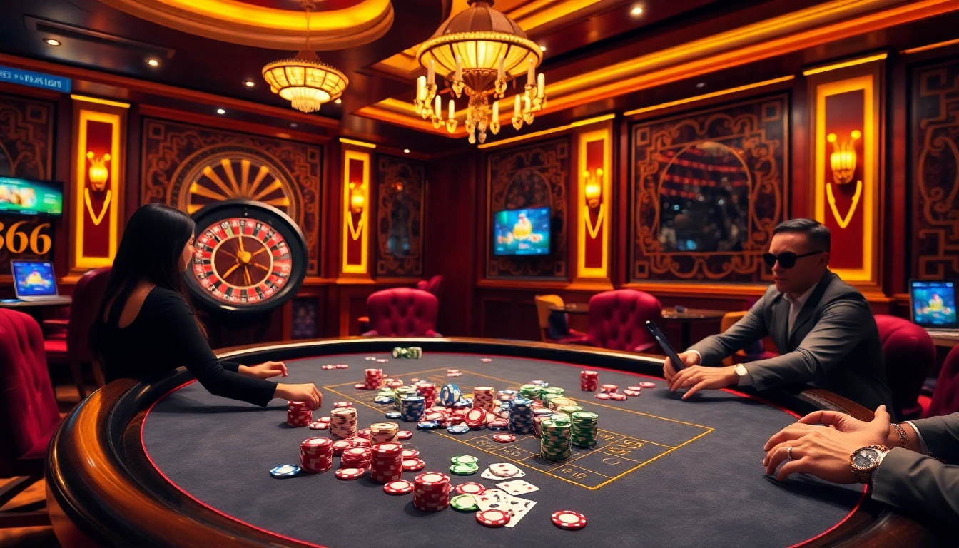 Experience thrilling gameplay at GG88’s vibrant casino gaming table with poker action.