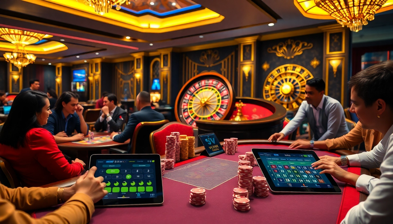 Experience the excitement of high-stakes poker at 555win1.it.com with vibrant chips and a spinning roulette wheel.