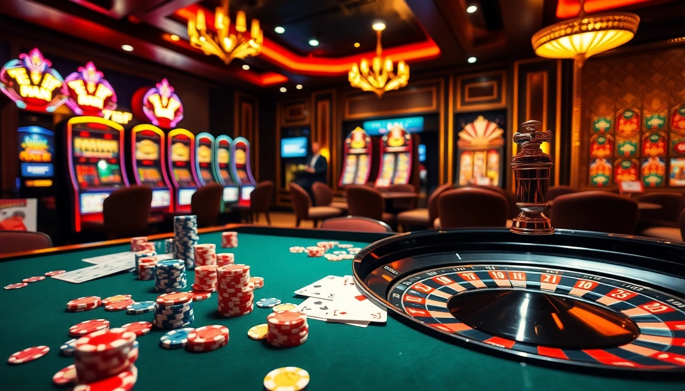 Exciting gaming scene at 789F casino with vibrant tables and players in action.
