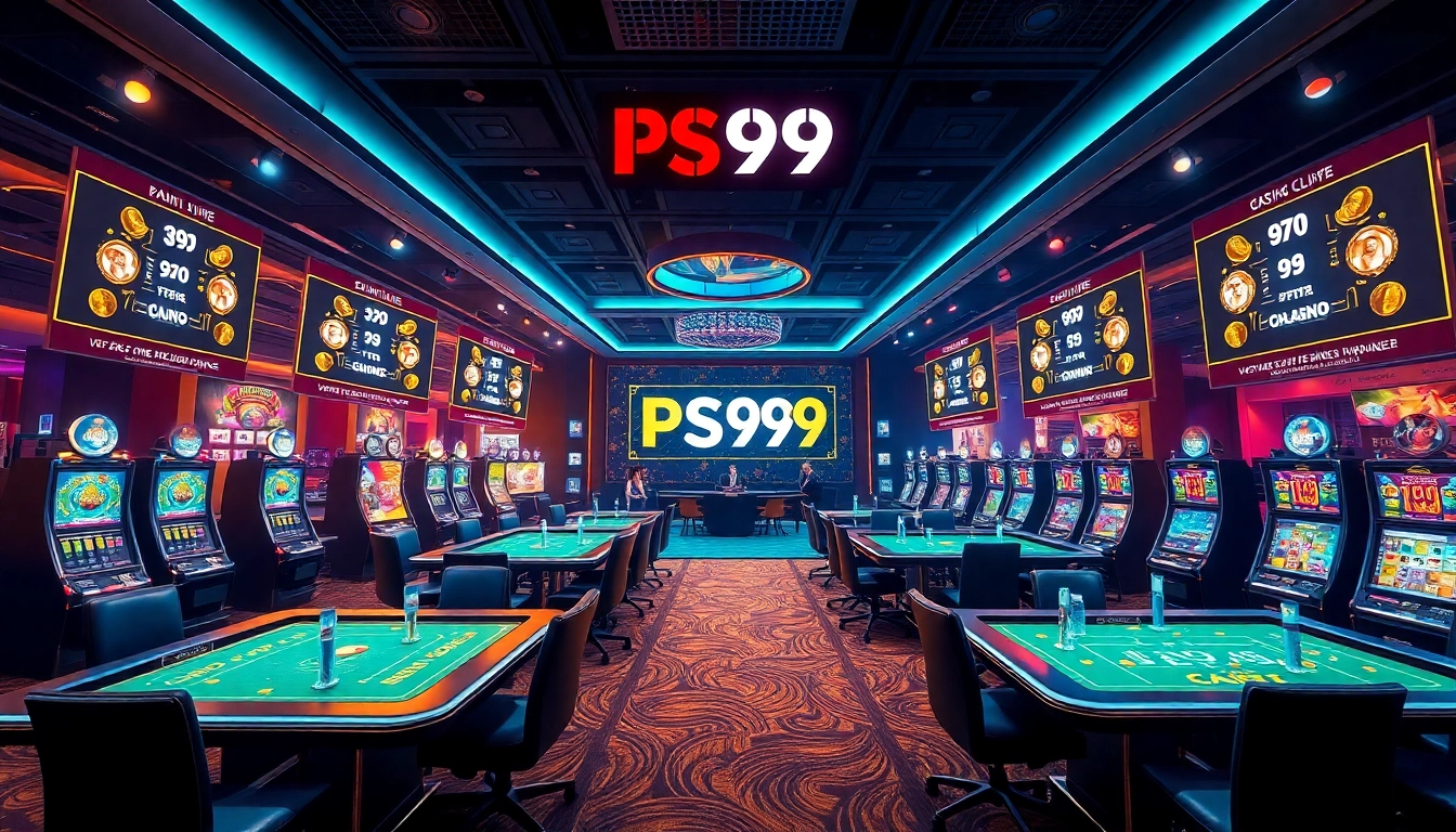 Experience the thrill of online gambling at PS99 with stunning visuals of a modern casino environment.