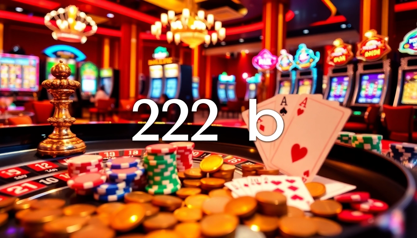 Experience 222bd's thrilling casino atmosphere with vibrant gaming elements and exciting betting action.