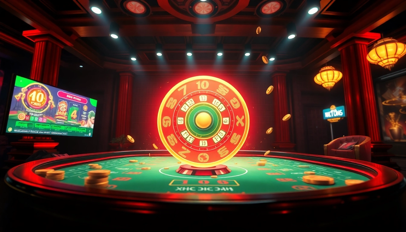 Xóc đĩa online gaming scene with vibrant graphics and exciting atmosphere.