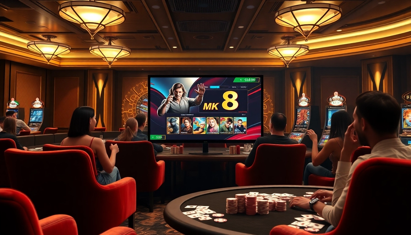 Join the excitement of MK 8 betting with vibrant casino visuals and engaging gameplay features.
