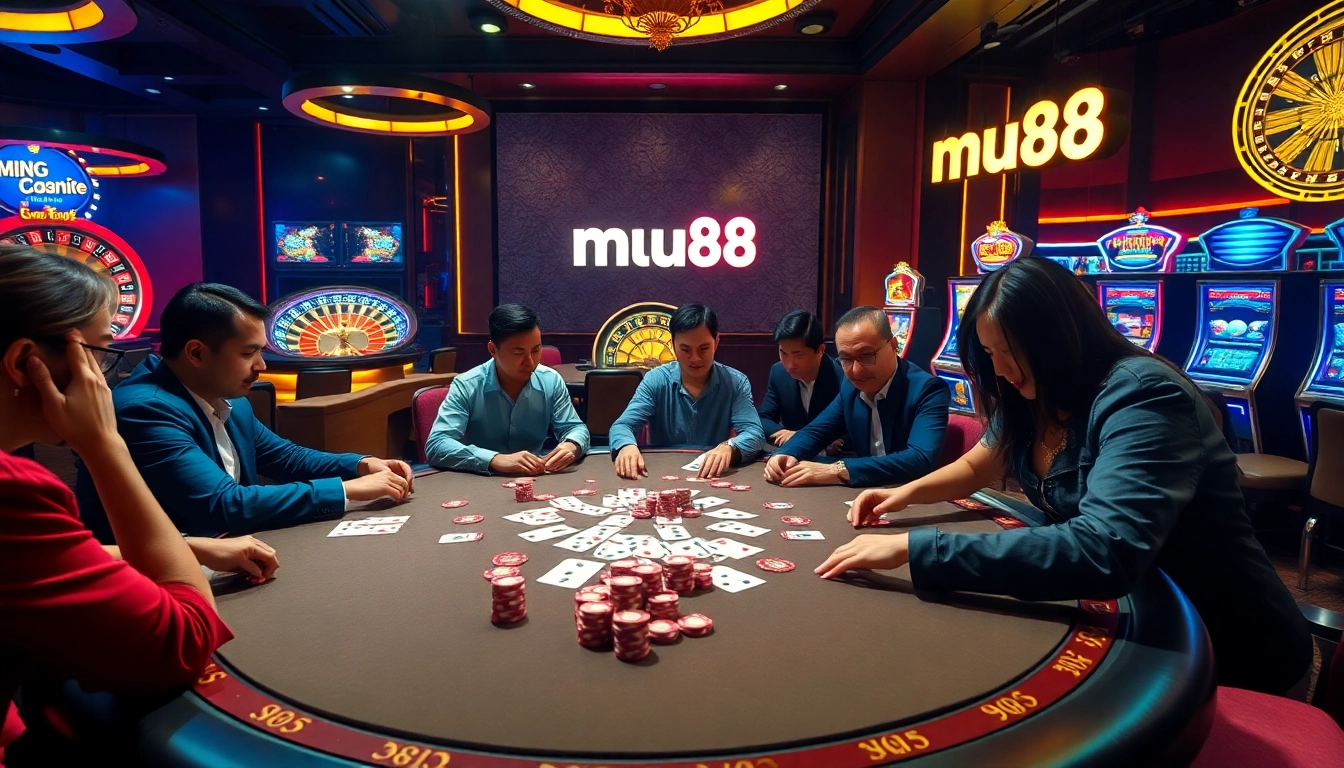 Experience the thrill of mu88 with high-stakes poker and luxurious casino elements.