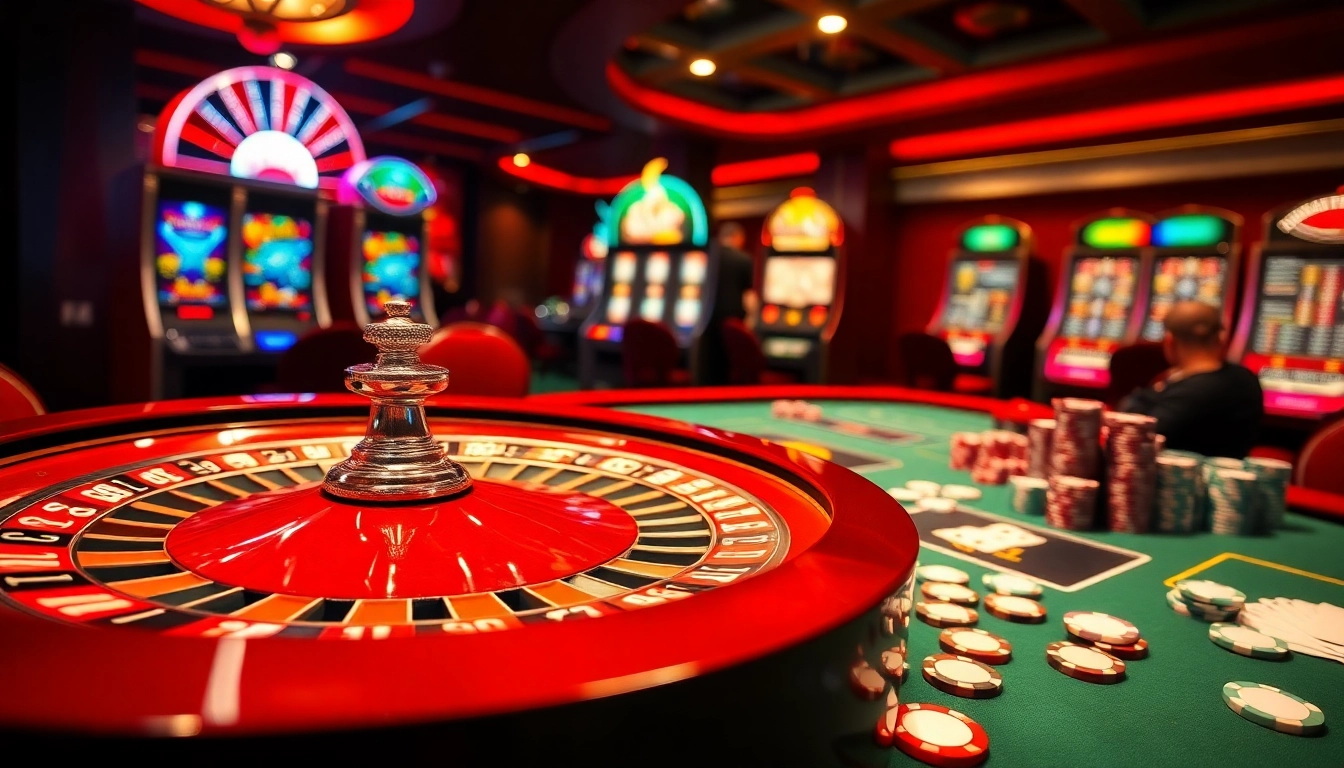 Experience excitement at http://fabet0.com/ with a roulette wheel and vibrant casino atmosphere.