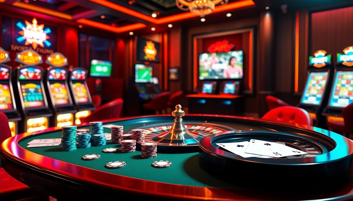 Experience thrilling gameplay at 888NEW with a virtual casino table and slot machines.