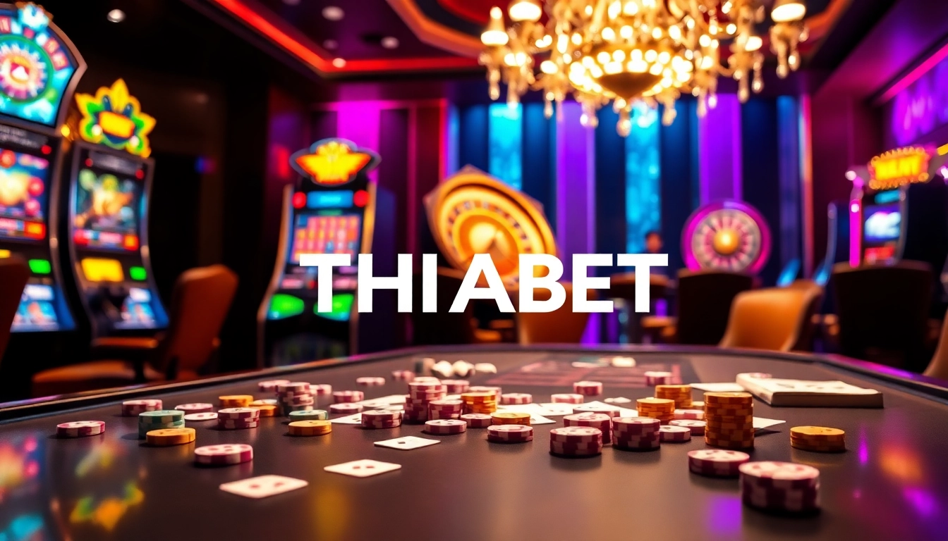 Experience THABET's thrilling casino atmosphere with vibrant gaming action.