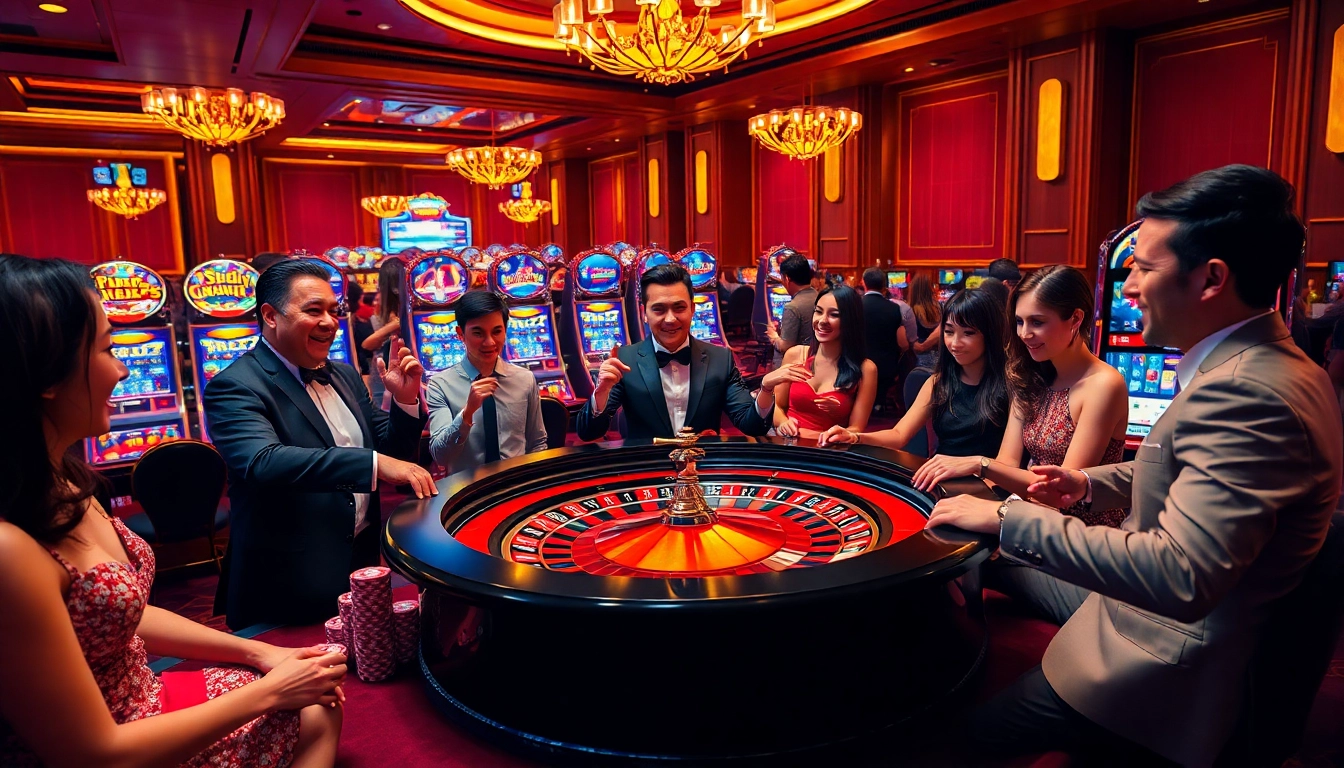 Players enjoy high-stakes action at a roulette table in a luxurious casino environment at https://dh88.us/.