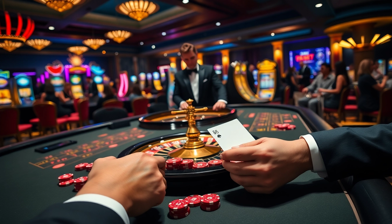Experience the excitement of red88 casino gaming with vibrant poker chips and a roulette wheel.