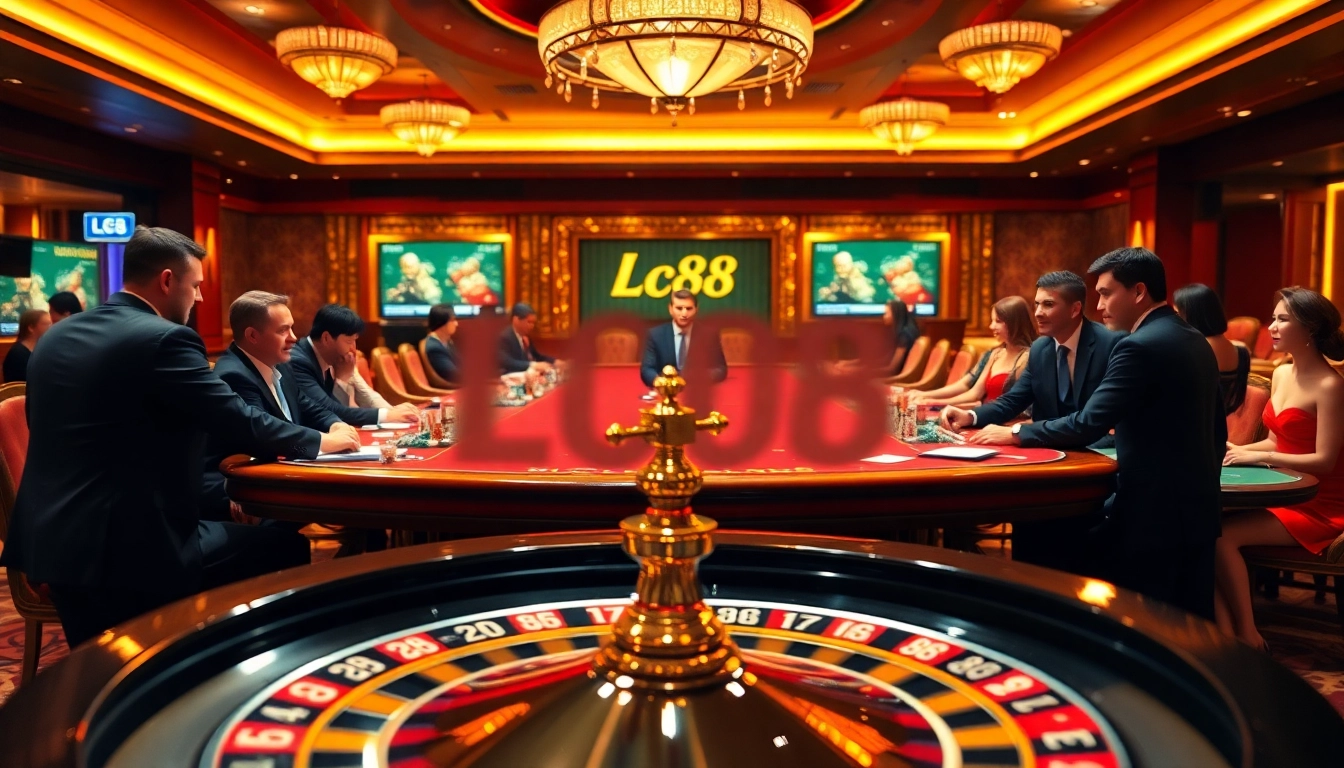 Experience the thrill of gameplay at Lc88 casino with vibrant gaming action and luxurious atmosphere.
