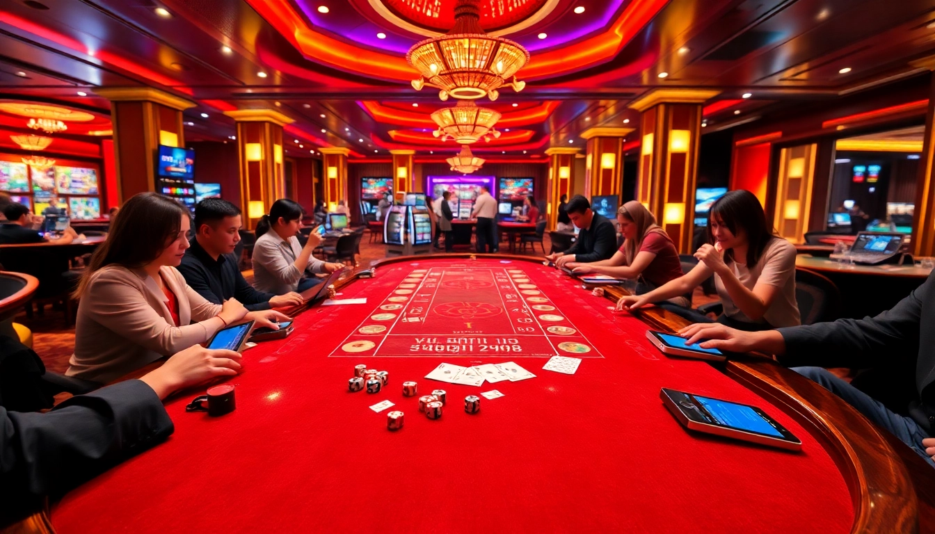 Experience the thrill of the game xóc đĩa trực tuyến in a vibrant online casino setup.