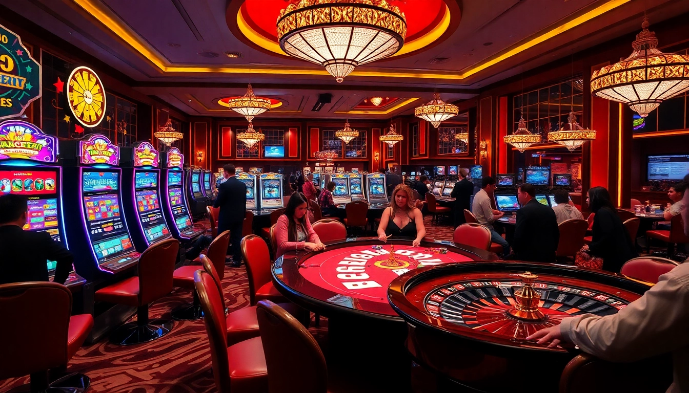 Exciting gameplay action at 98WIN casino with roulette and poker tables.