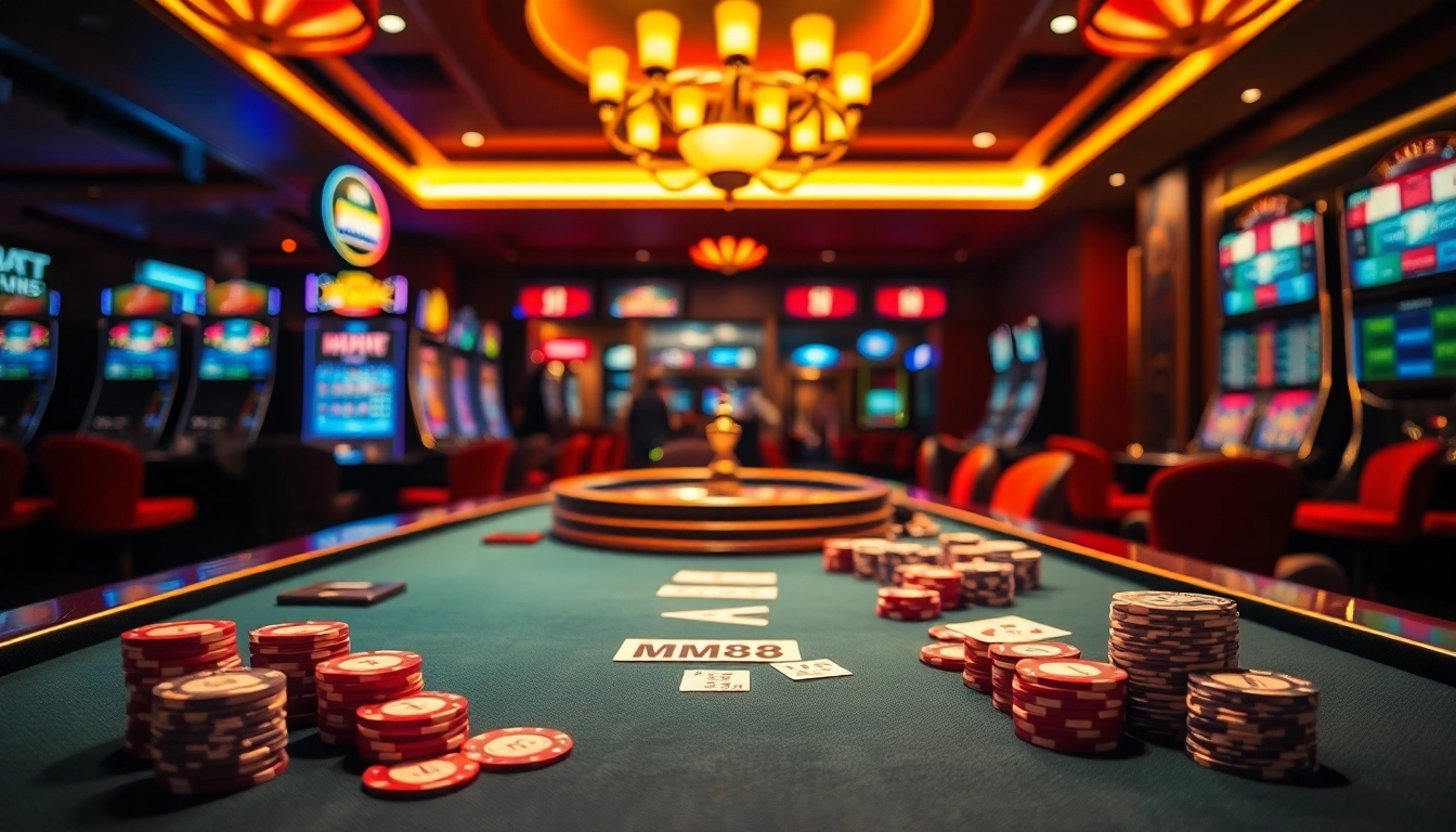 Experience the thrill of MM88 with vibrant poker tables, roulette wheels, and exciting slot machines.