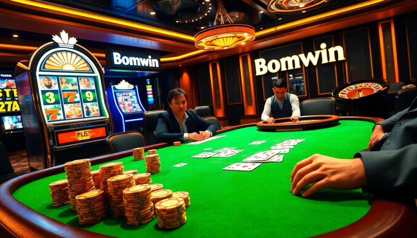 Experience thrilling poker action at the Bomwin casino with intense gameplay and luxury surroundings.