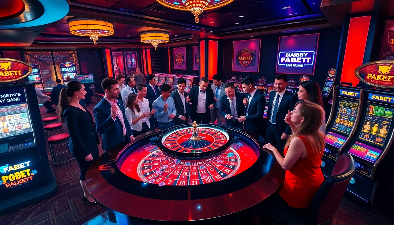 Experience thrilling gameplay at fabet with vibrant casino visuals illustrating excitement and luxury.