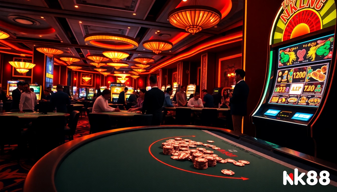 Play poker and enjoy thrilling games at nk88 casino with vibrant visuals and engaging atmosphere.