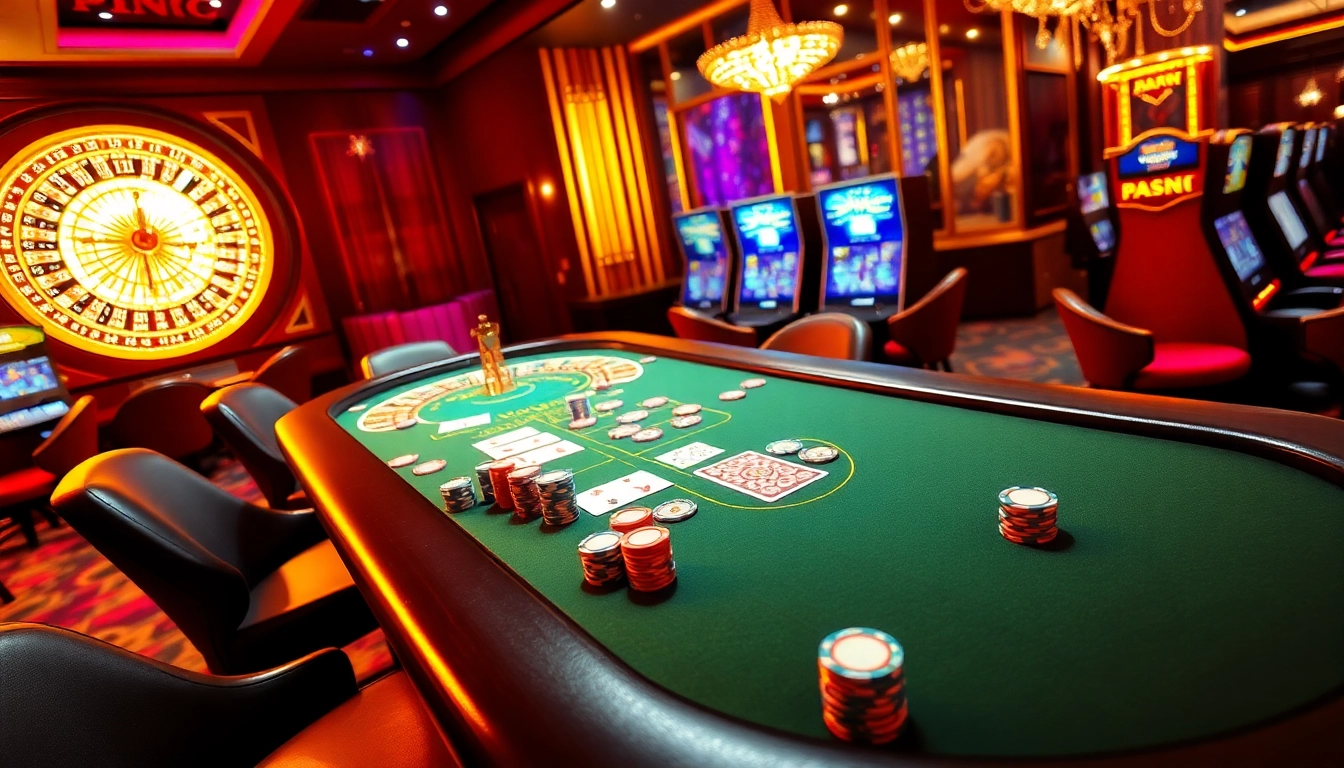 Players engaging in high-stakes poker at Hi88, showcasing vibrant chips and an exciting casino atmosphere.