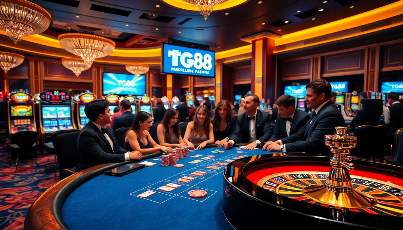 Experience the thrill of tg88 betting at a luxurious casino with vibrant gameplay and high stakes.