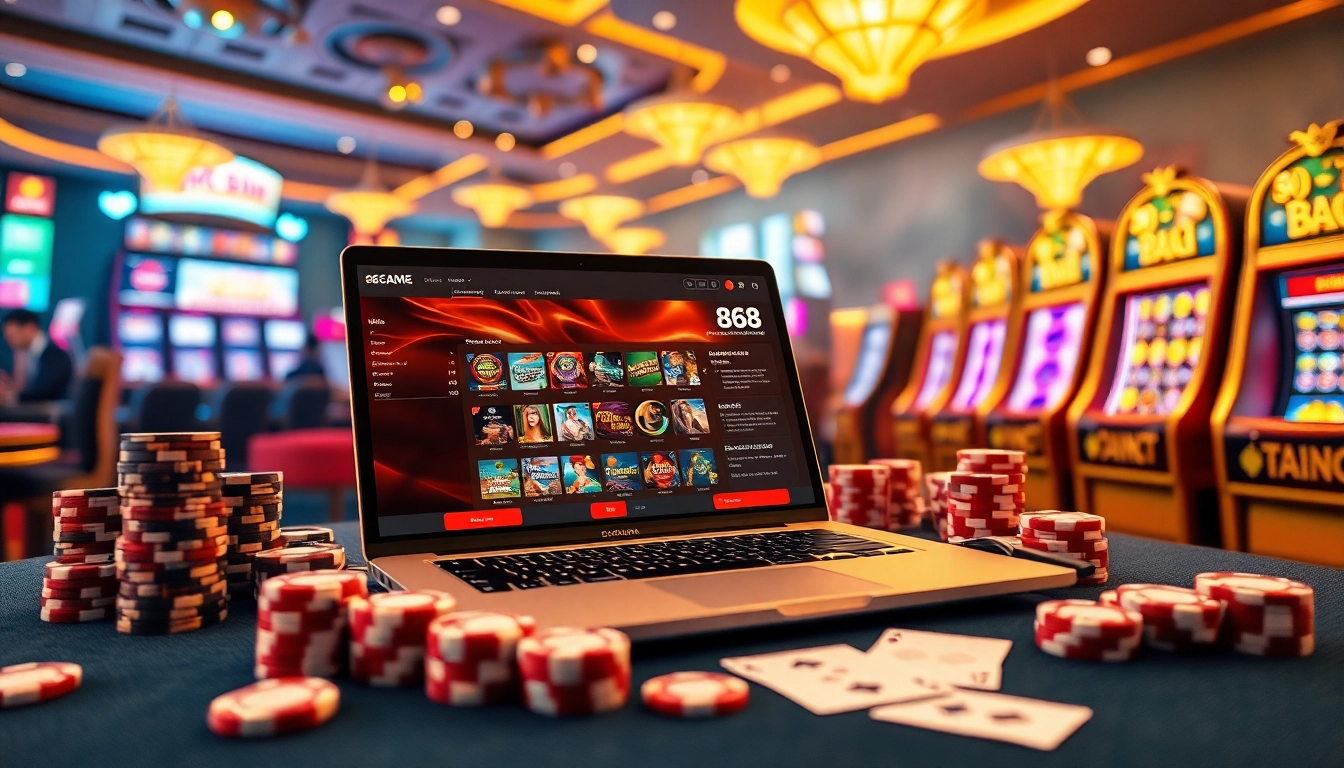 Experience the excitement of 68 Game Bài with vibrant visuals of online casino gaming.