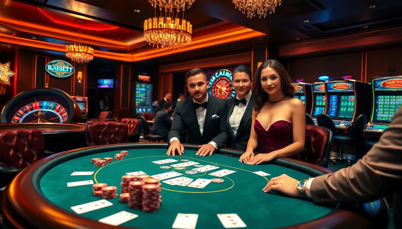 Exciting poker game scene at https://go88vn.blog showcasing luxury and professional gambling atmosphere.