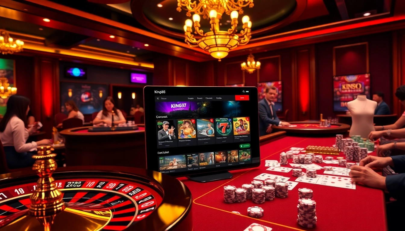 Experience thrilling gameplay at king88 with vibrant casino elements and excited players.