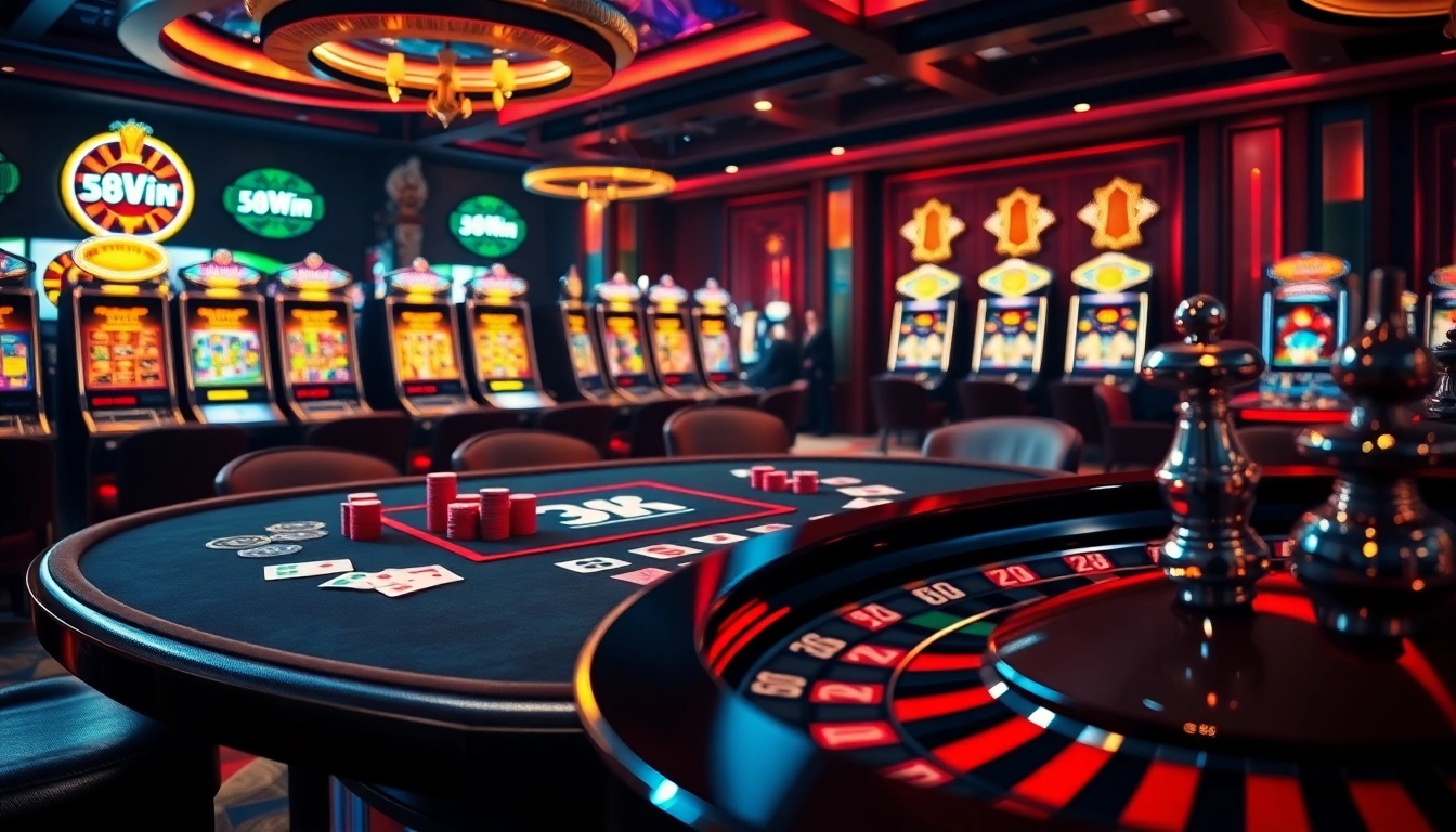 Experience excitement with 58win as players strategize at a luxurious poker table.