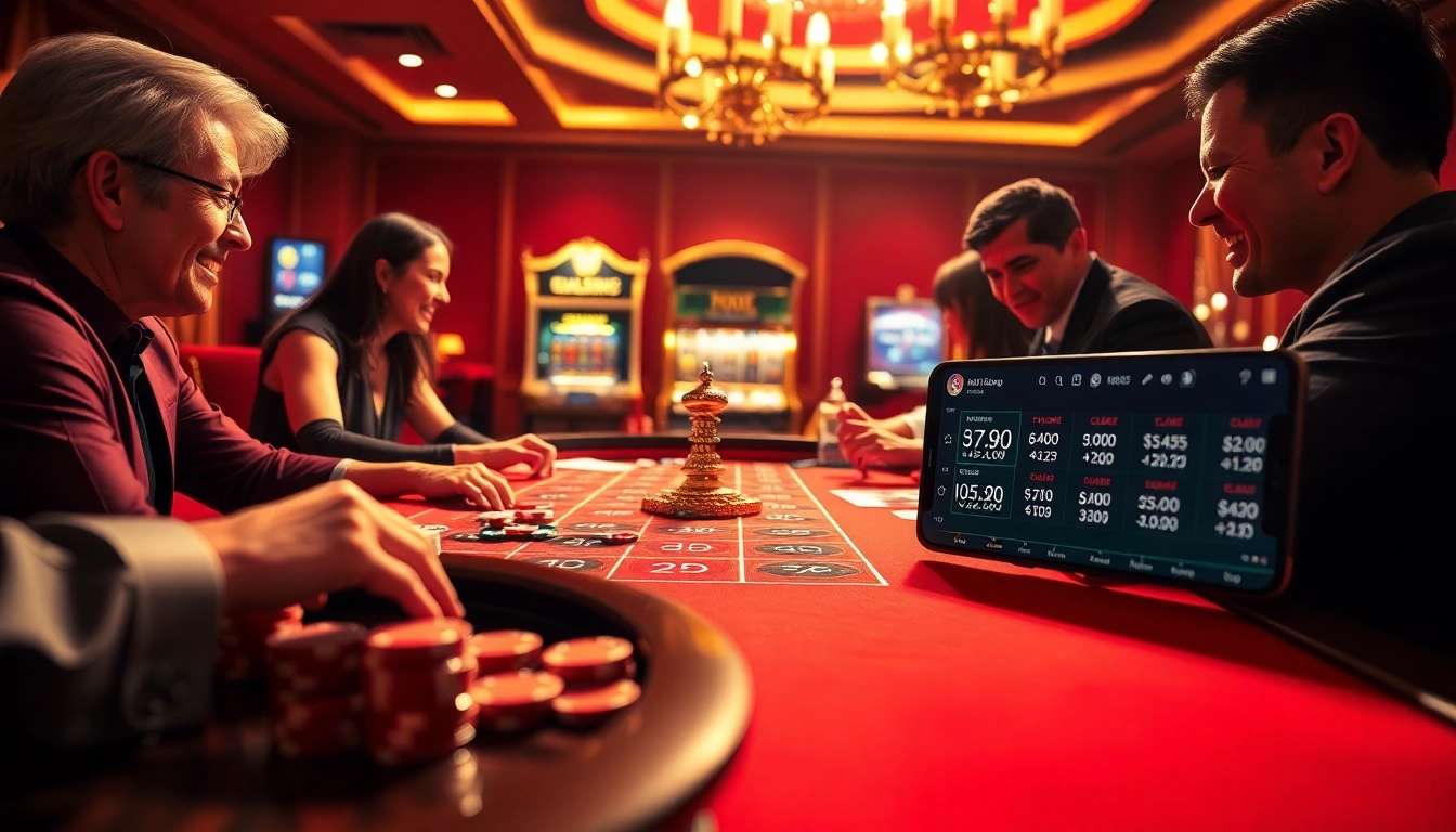 Players engage in a thrilling roulette game at https://mb66-th.com/ casino, showcasing excitement and strategic betting.