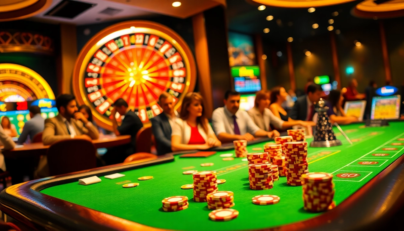 Players engaging with S8 poker chips at a vibrant casino table full of excitement.