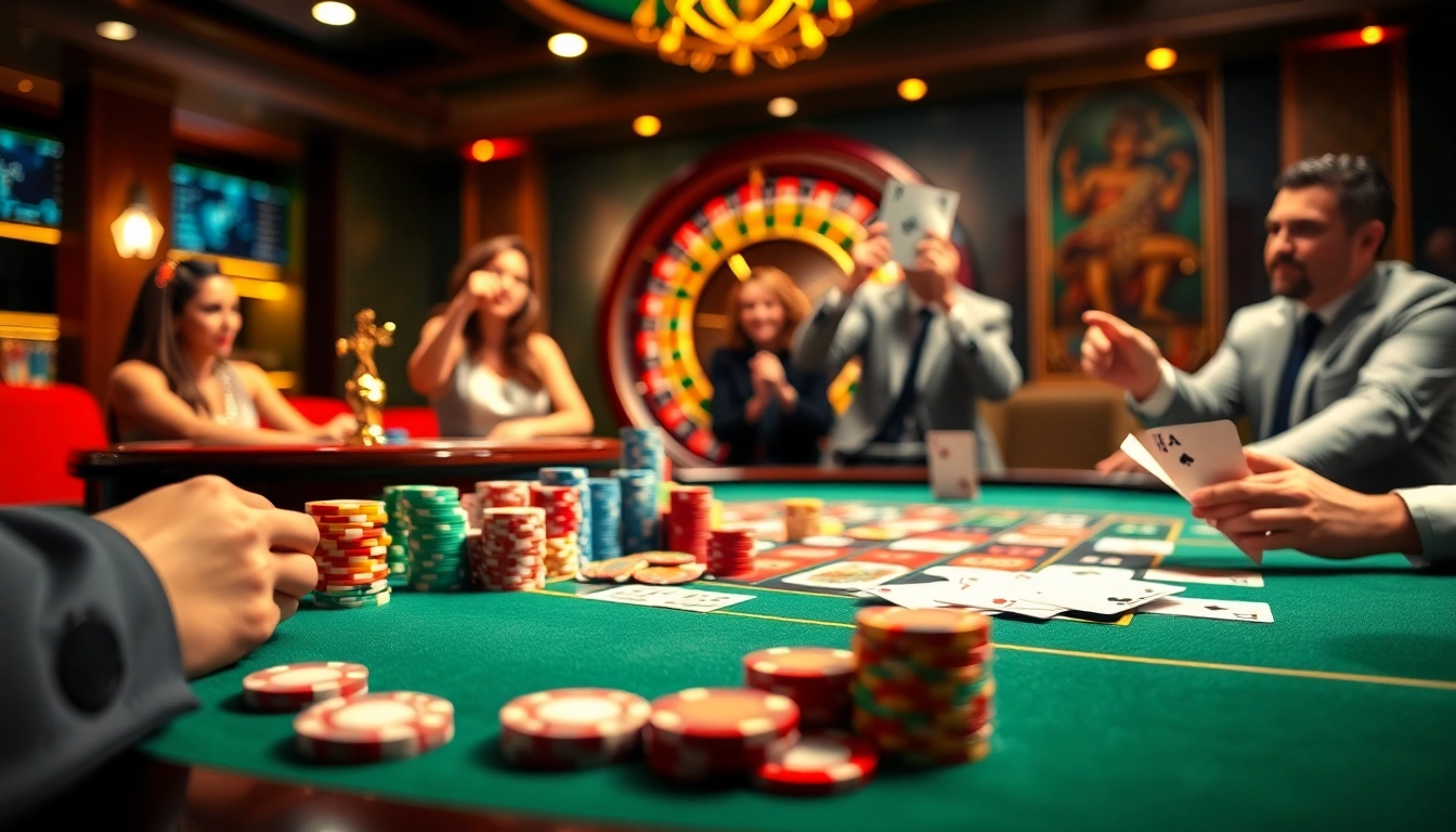 Engaging casino action at luckywin with vibrant tables and excited players.