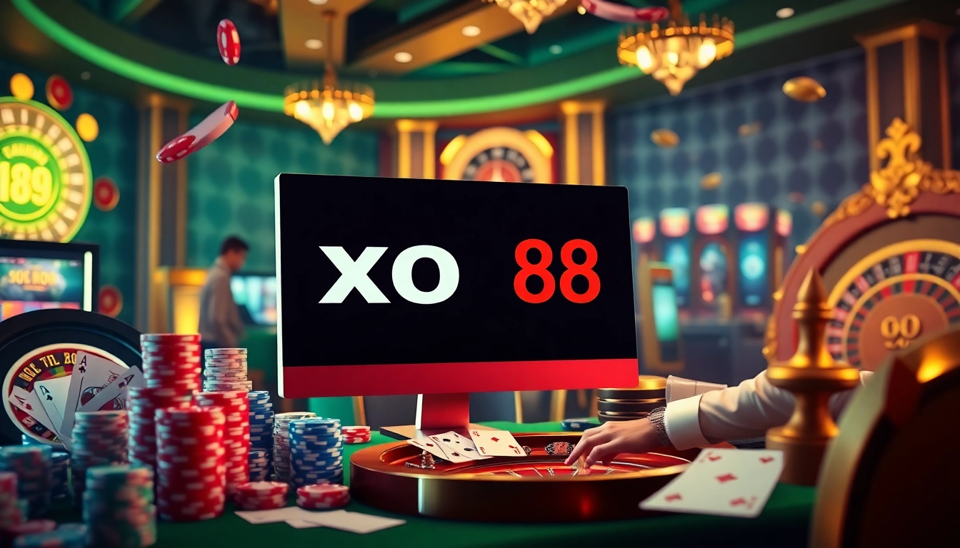 Players enjoying an exciting game of online gambling at xo 88 casino, showcasing vibrant elements.