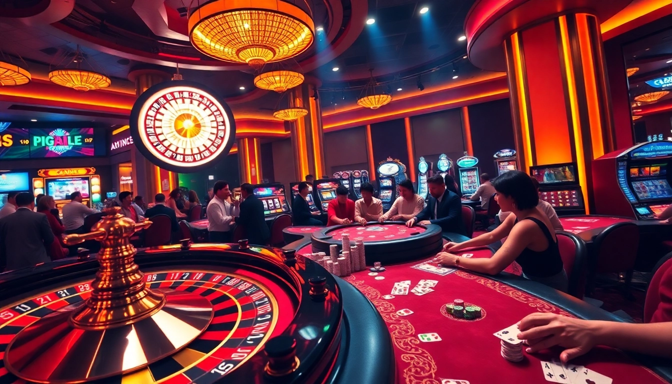 Exciting casino gaming at 88CLB with roulette and poker players enjoying a thrilling atmosphere.