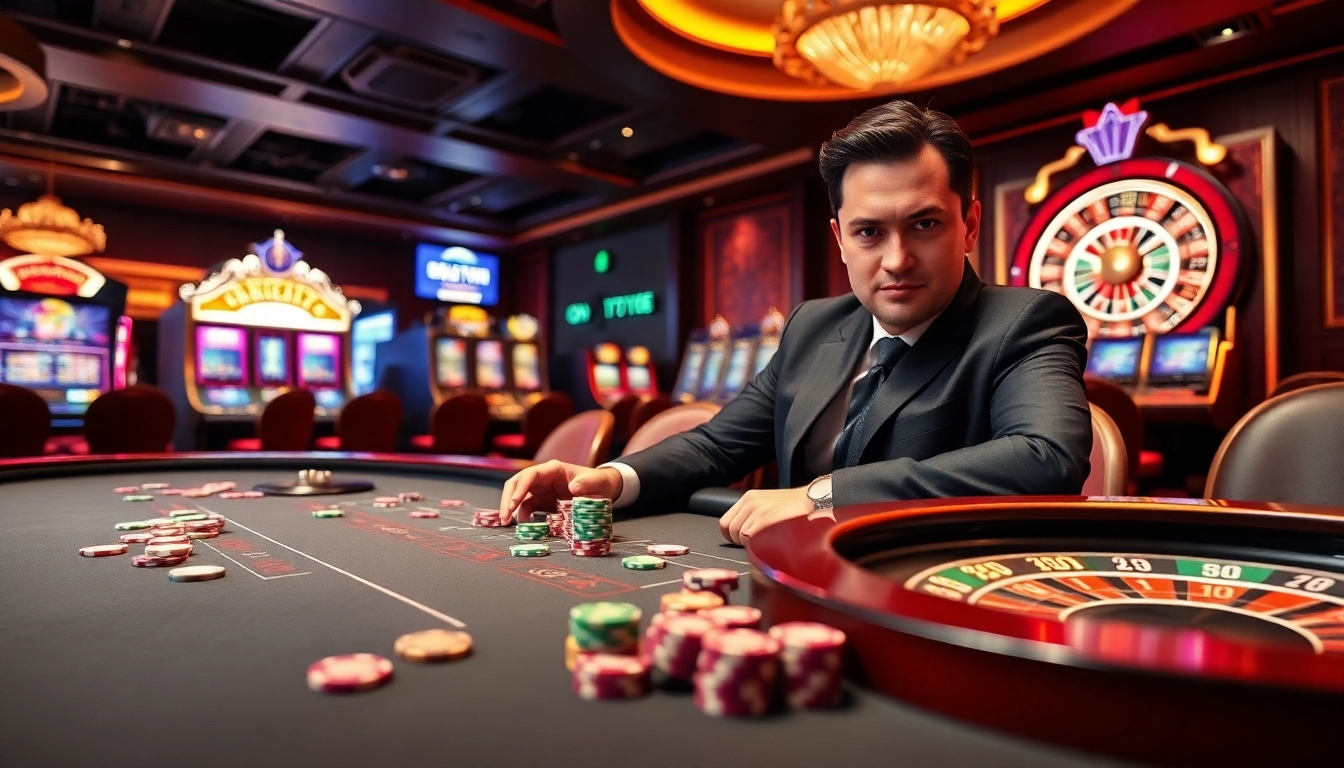 Engaging in high-stakes action at SODO66 casino with vibrant chips and roulette wheel.