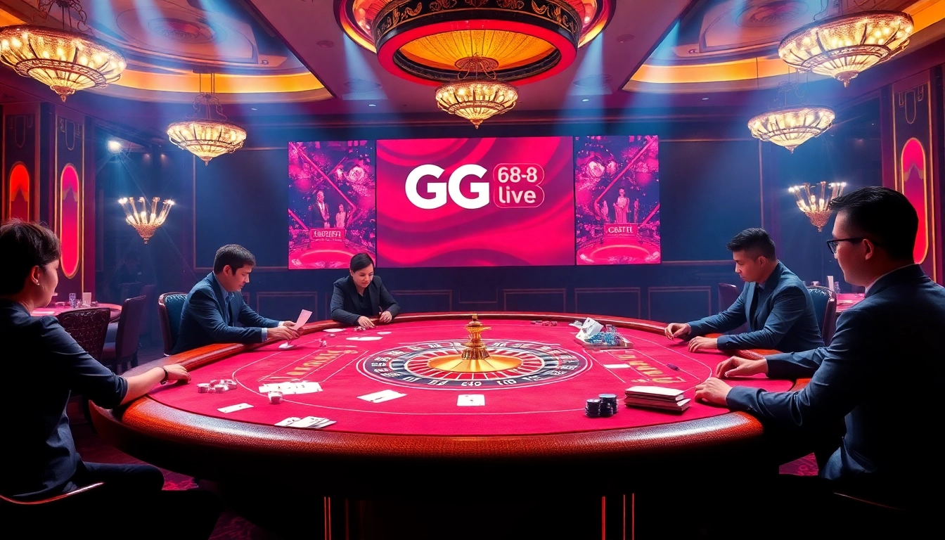 Experience the excitement of gg88 live gaming with a vibrant casino scene showcasing engaging table games.