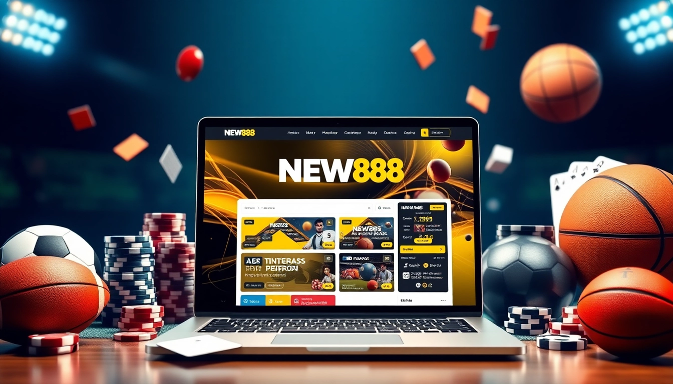 Experience engaging online betting at https://new88pm.com/ with an interactive interface and vibrant gaming elements.