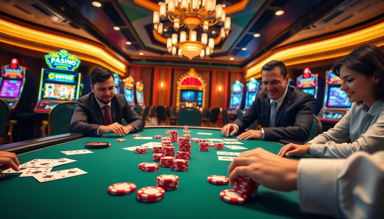 Experience thrilling gameplay at 98WIN with vibrant poker chips and slot machines.