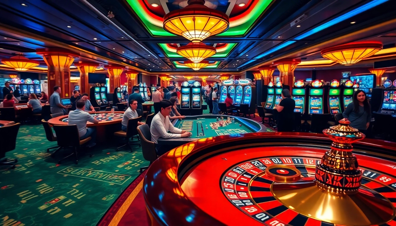 SUNWIN offers thrilling gaming experiences at vibrant casino tables with players enjoying various games.