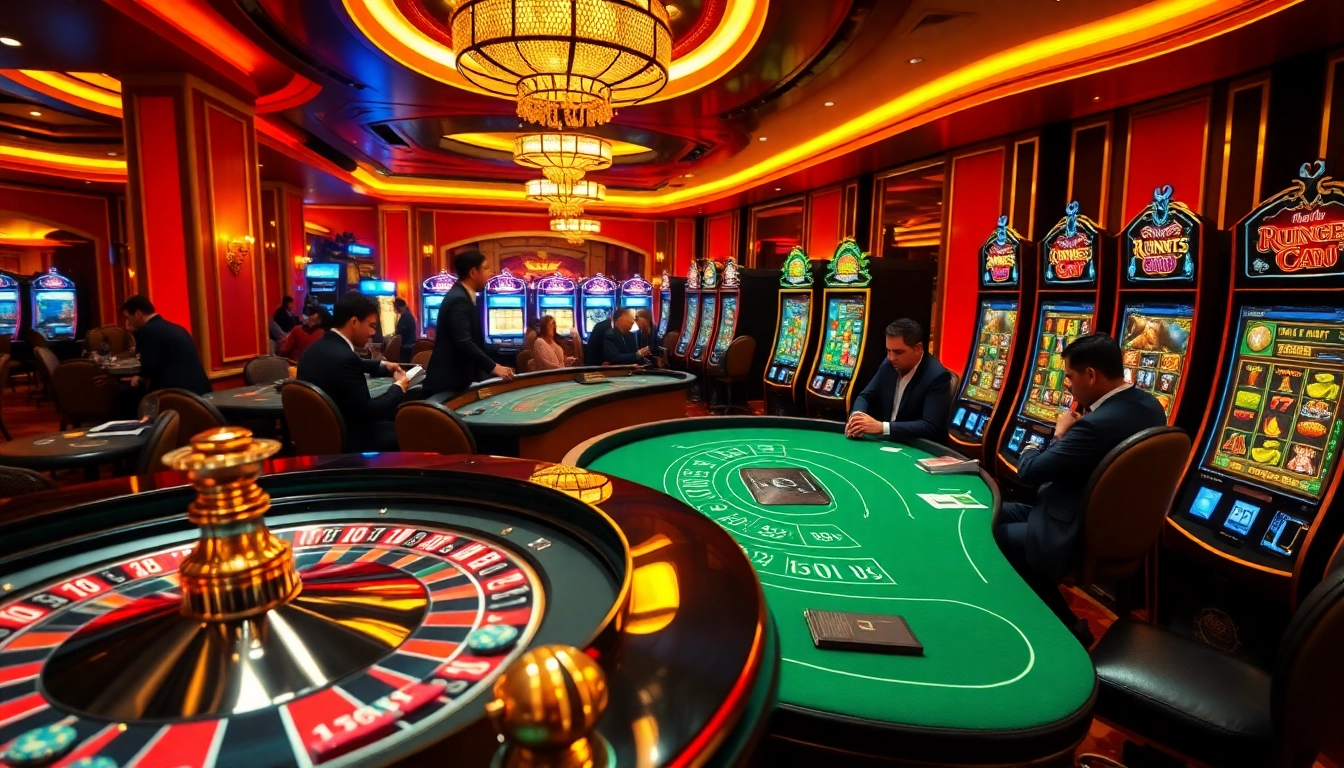 Experience the thrill of nhà cái yo88 at a vibrant casino with roulette and poker.