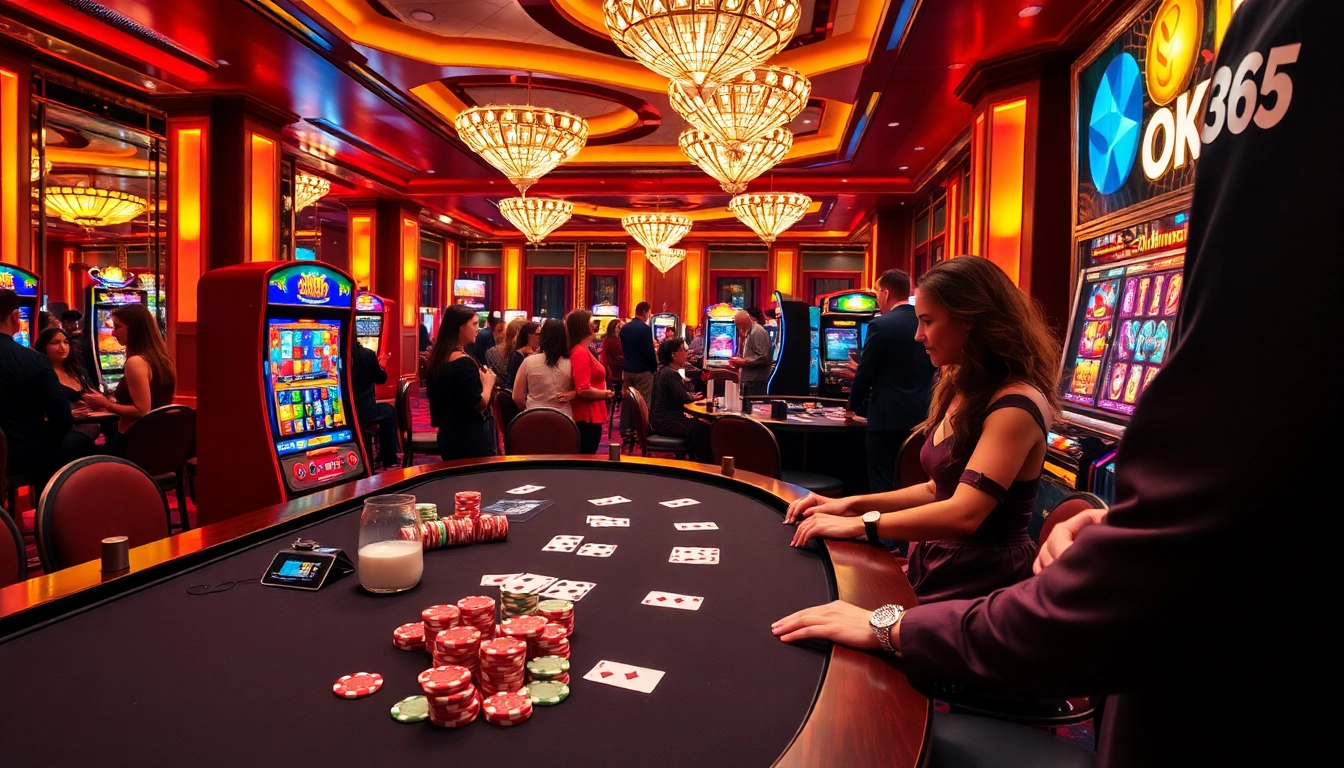 Experience the excitement of online gambling at OK365 with vibrant casino visuals.