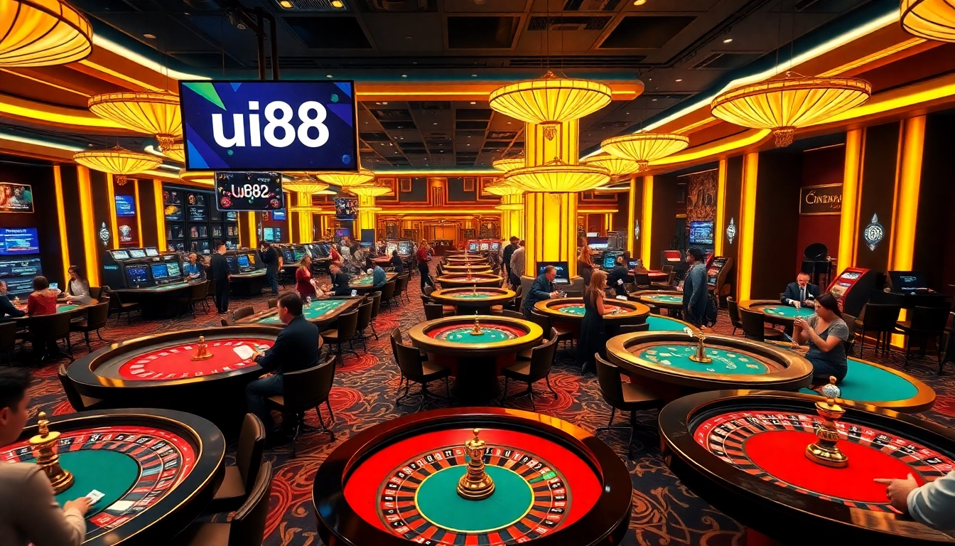 Experience the thrill of gambling at uu88 with vibrant casino gaming tables.