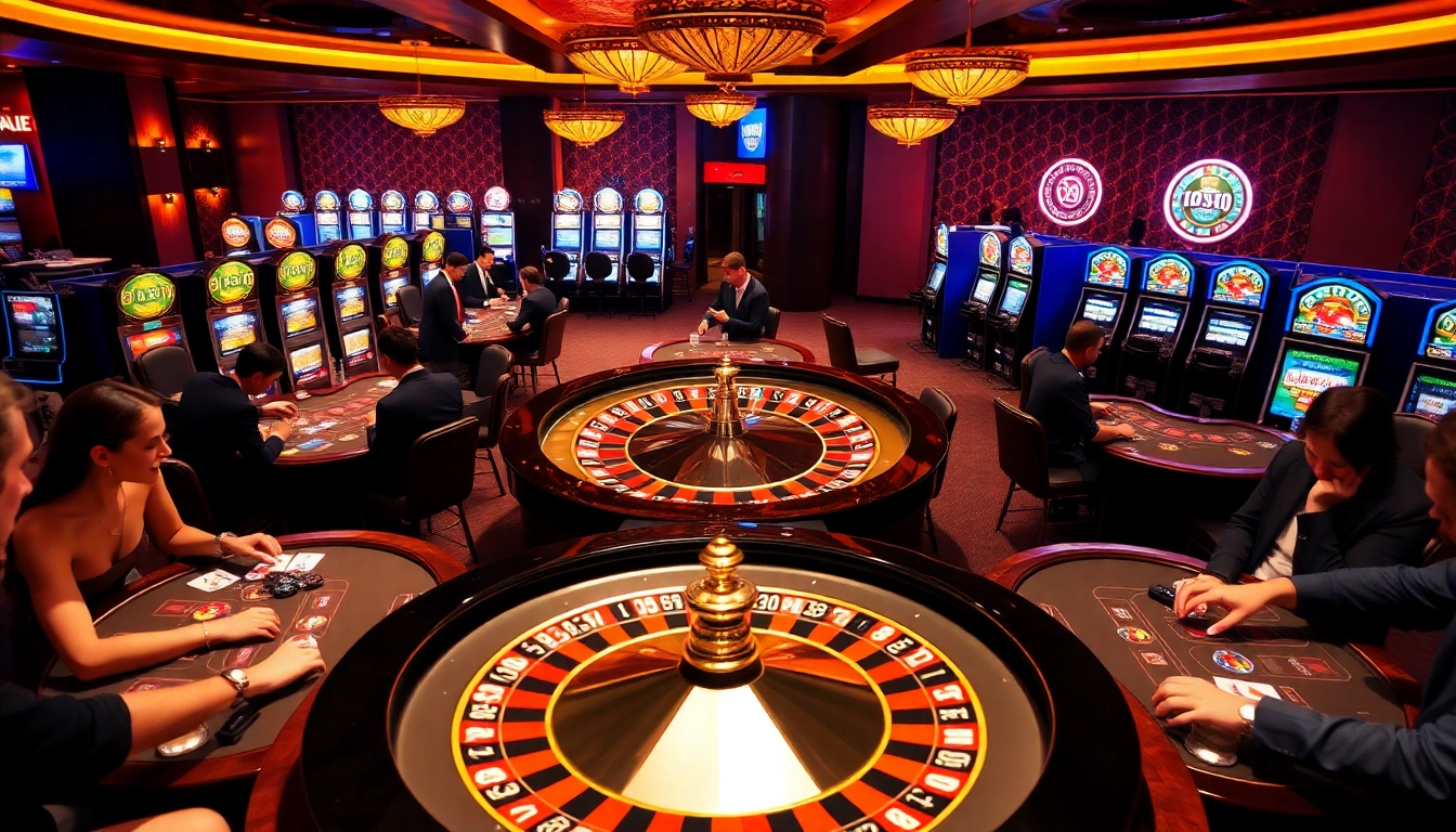 An engaging roulette scene at rr88 com featuring players and vibrant casino games.