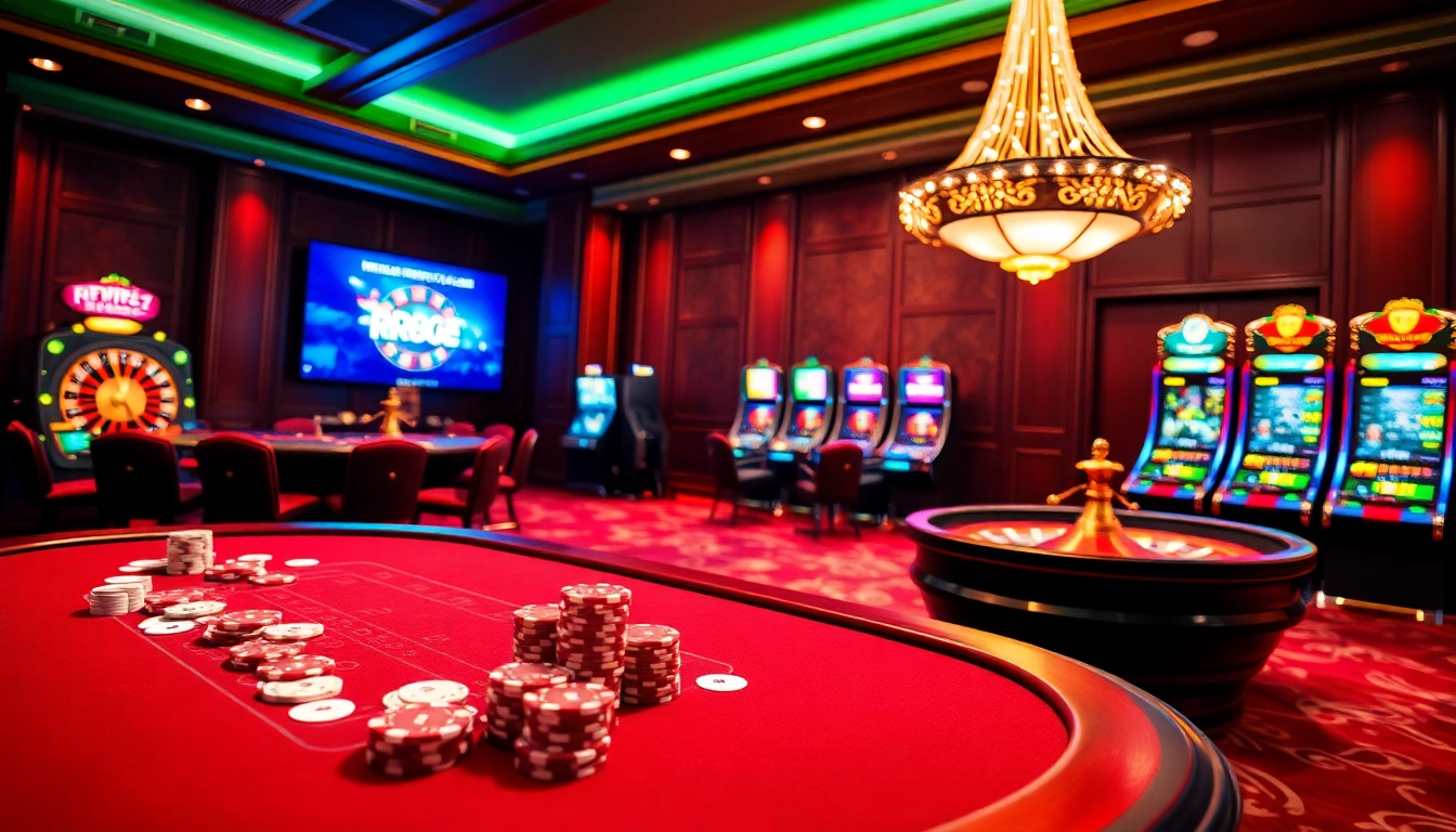 Experience exhilarating gameplay at https://rr88ez.com/ with vibrant chips and cards enhancing the thrilling casino atmosphere.
