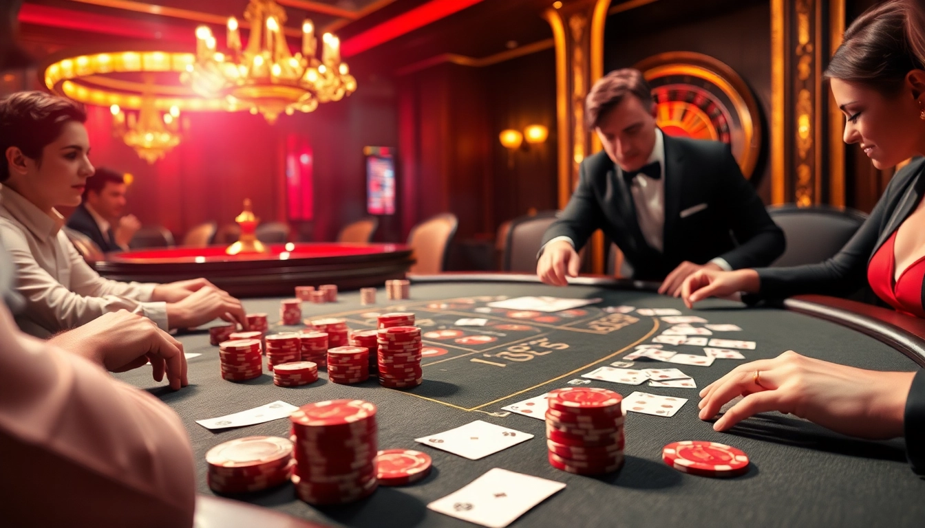Experience the thrill of B52-themed poker at a luxurious casino table with vibrant chips and cards.