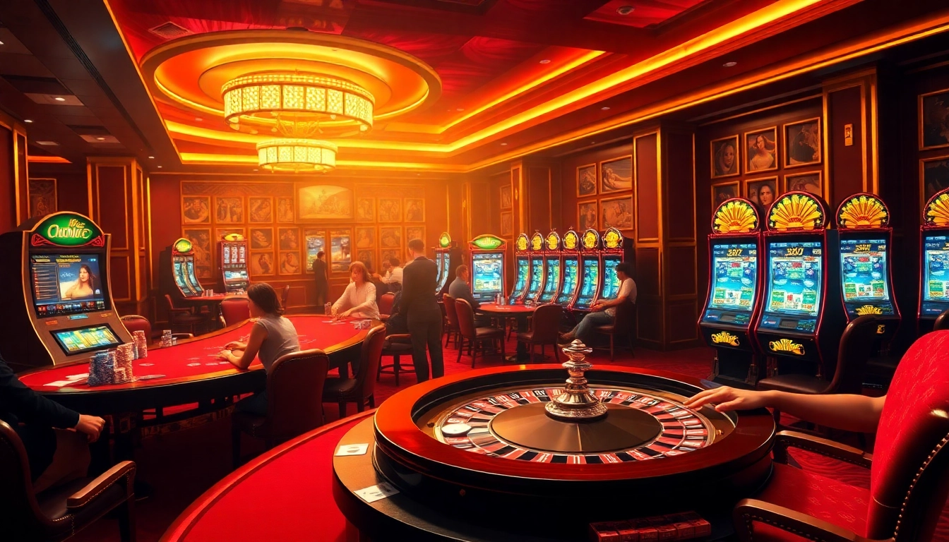 Experience the excitement of iq88 gaming with vibrant casino tables and dynamic slot machines.
