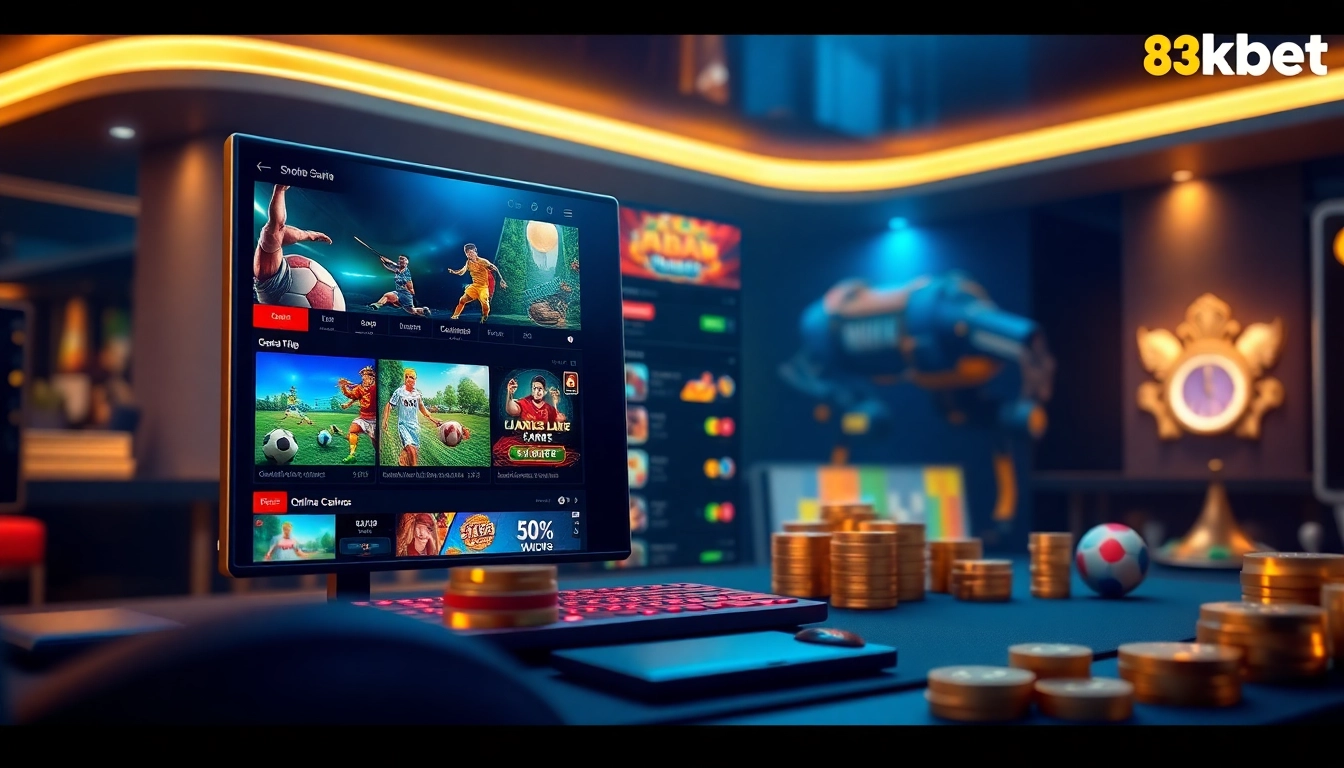 Stunning representation of 8kbet trang chủ featuring vibrant online gambling games.