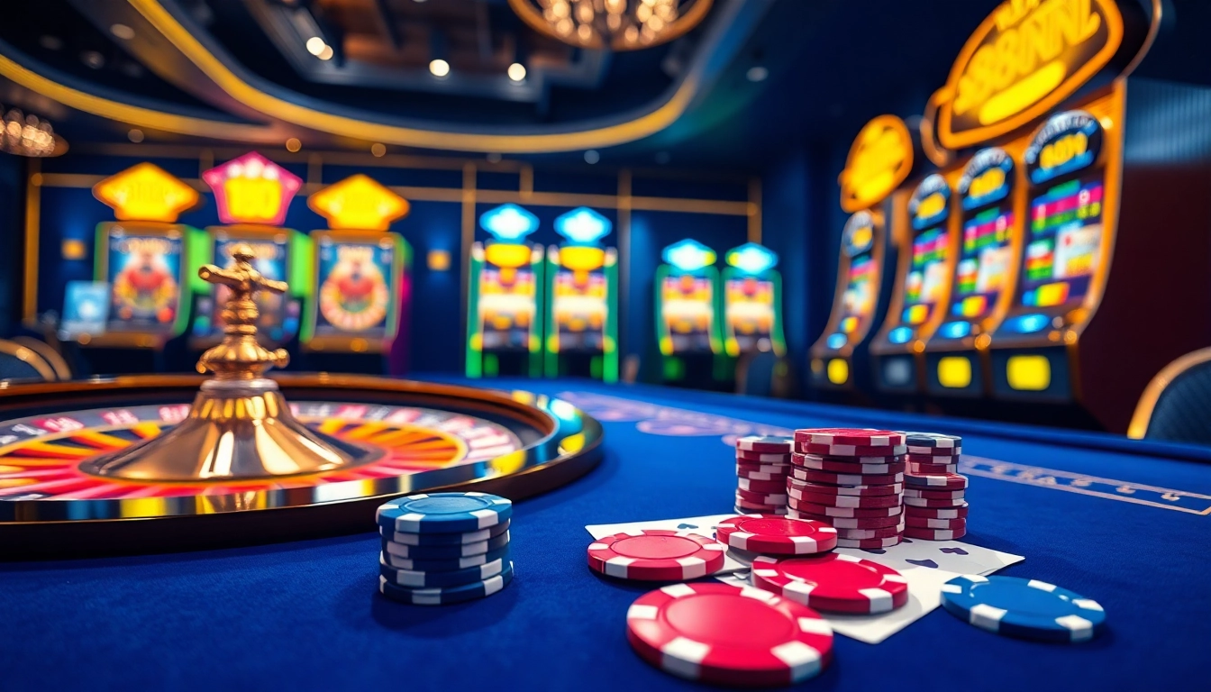 Experience the thrill of winning at 88nn casino with vibrant poker chips and illuminated roulette wheels.