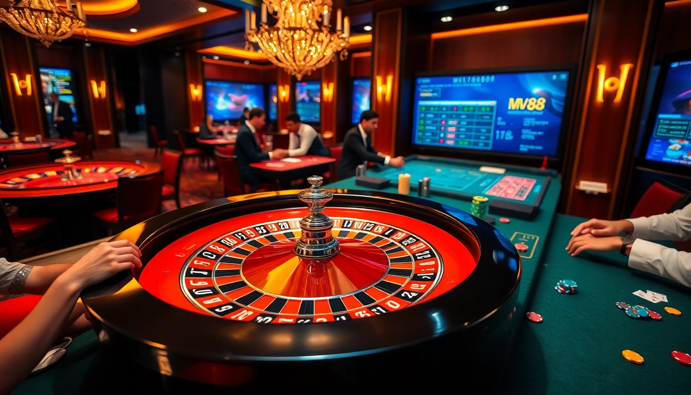 Experience excitement at the MV88 casino with roulette and poker action.